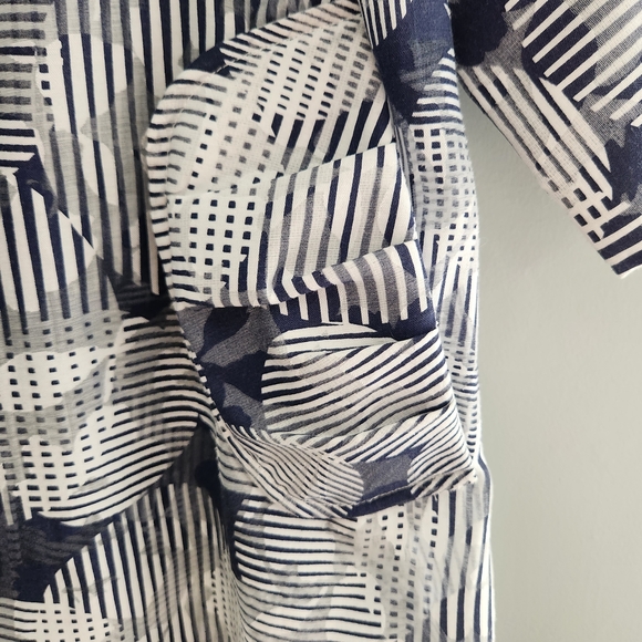 Damee Inc. Blue and White Circle Patterned Sheer Jacket - Picture 9 of 13